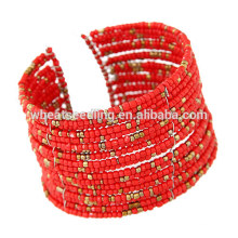 Nuevos productos 2016 joyas multicolores multicolores granos moda bangle base